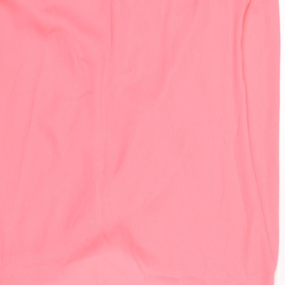 Missguided Womens Pink  Chiffon Tunic T-Shirt Size 8  - wrap, long back