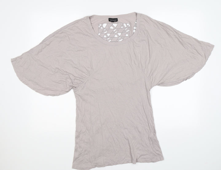 Topshop Womens Grey Tunic T-Shirt Size 10 - floaty sleeve