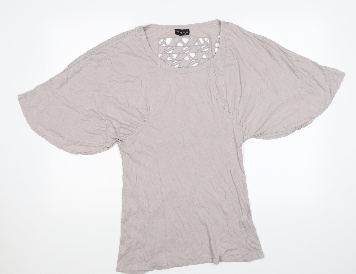 Topshop Womens Grey   Tunic T-Shirt Size 10  - floaty sleeve