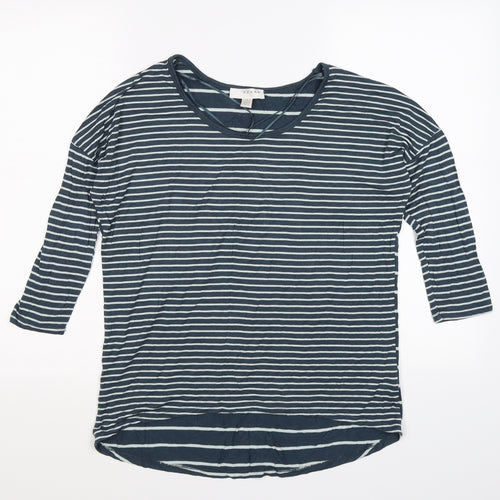 Kenar Womens Blue Striped  Tunic T-Shirt Size 10