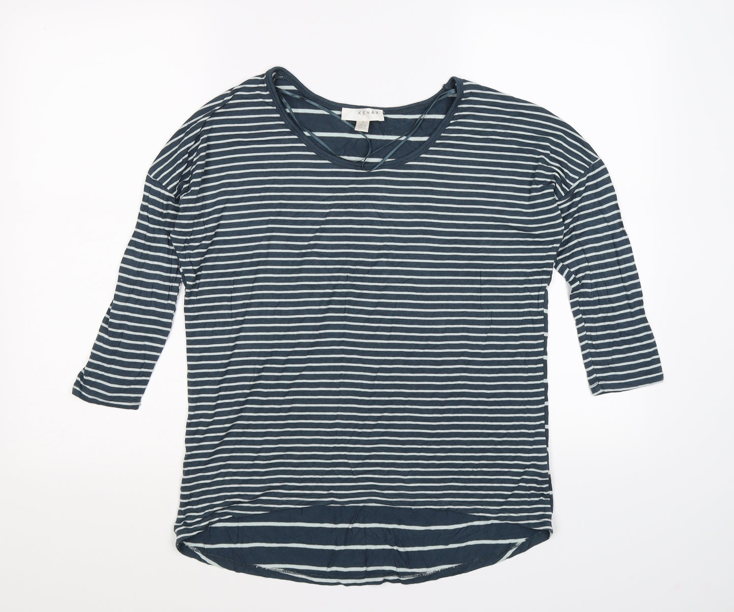 Kenar Womens Blue Striped  Tunic T-Shirt Size 10
