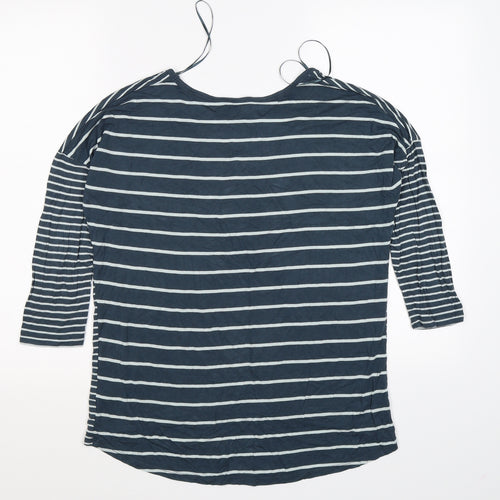 Kenar Womens Blue Striped  Tunic T-Shirt Size 10