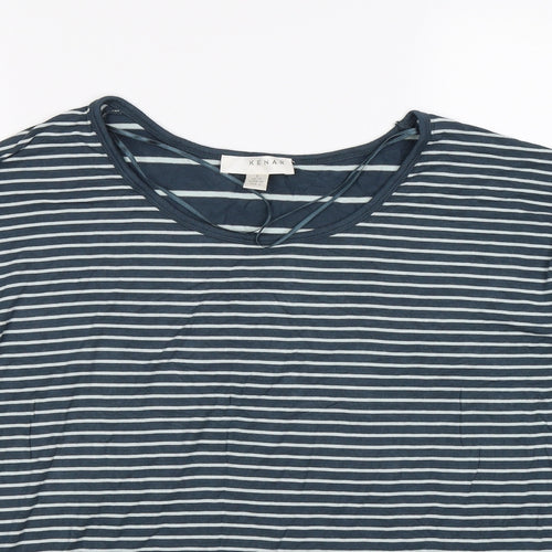 Kenar Womens Blue Striped  Tunic T-Shirt Size 10