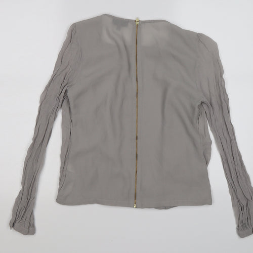 Topshop Womens Grey   Wrap Blouse Size 8
