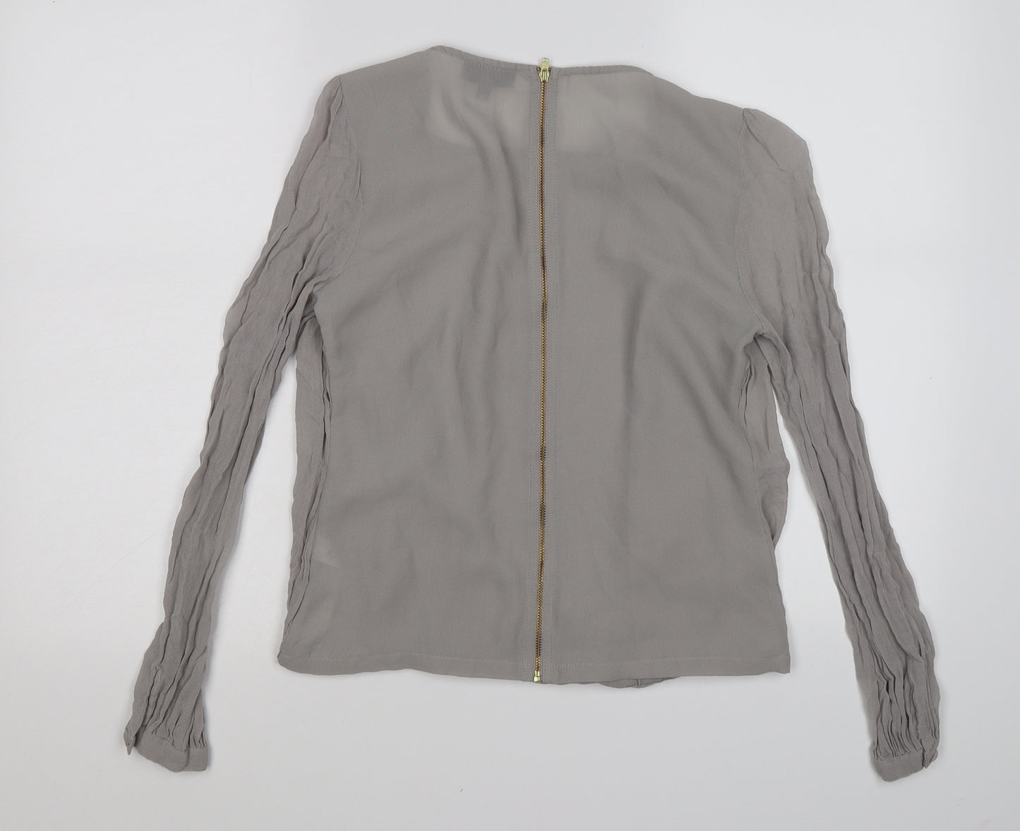 Topshop Womens Grey   Wrap Blouse Size 8