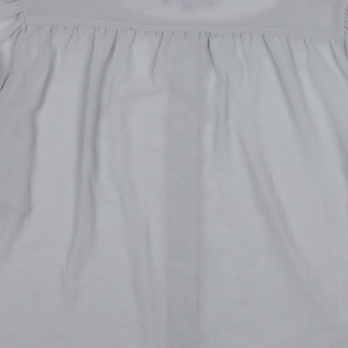 Purple Womens Grey  Chiffon Basic Blouse Size M