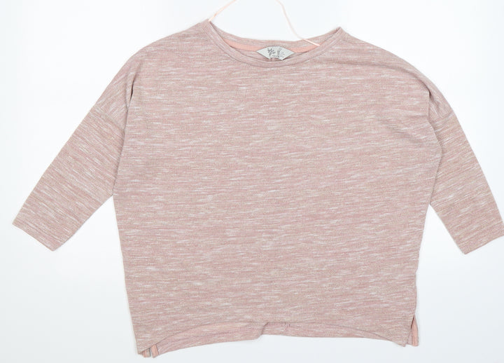 love to lounge Womens Pink Solid Knit Top Pyjama Top Size XS - ROSE GOLD