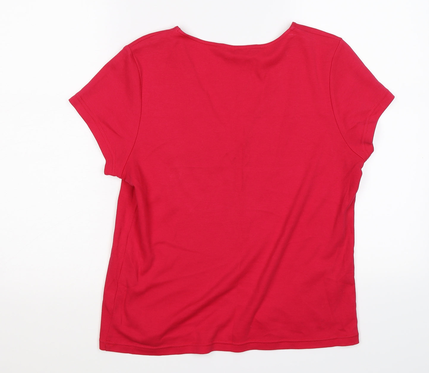 Casual Club Womens Pink Floral  Basic T-Shirt Size 14