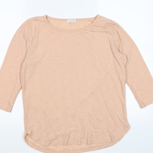River Island Womens Pink Floral Knit Pullover Jumper Size 12