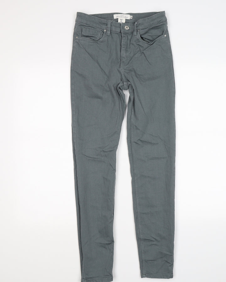 H&M Womens Grey Denim Skinny Jeans Size 8 L28 in