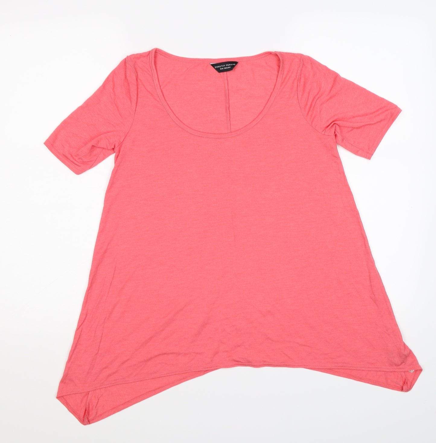 Dorothy Perkins Womens Pink   Tunic T-Shirt Size 10  - hanky hem