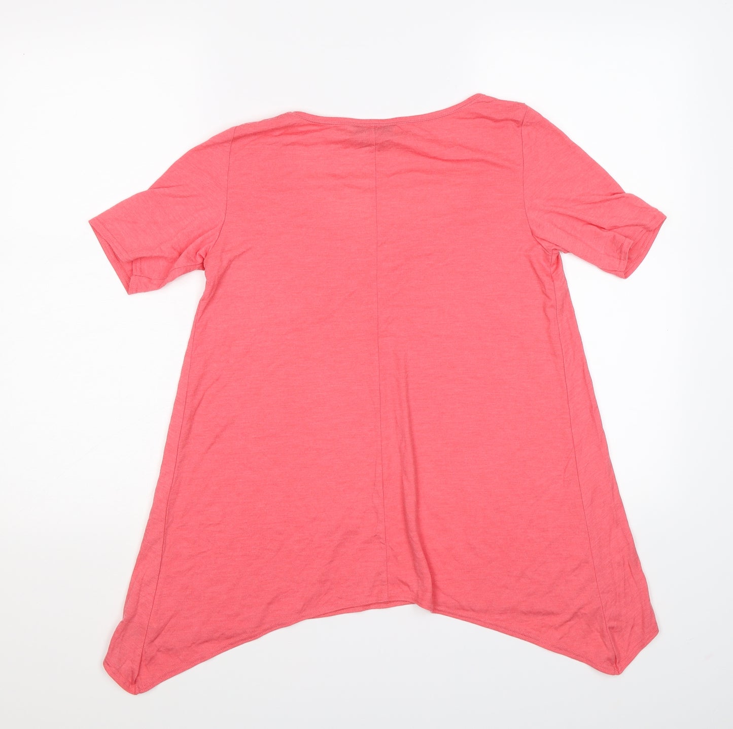 Dorothy Perkins Womens Pink   Tunic T-Shirt Size 10  - hanky hem