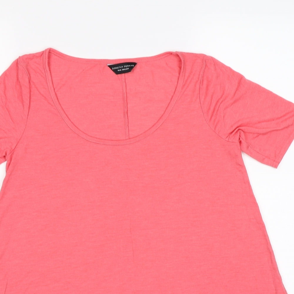 Dorothy Perkins Womens Pink   Tunic T-Shirt Size 10  - hanky hem