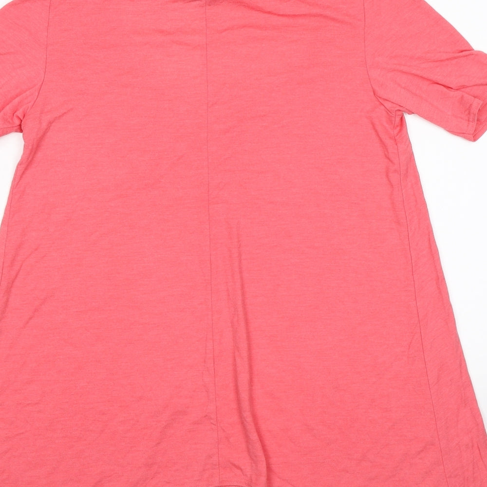 Dorothy Perkins Womens Pink   Tunic T-Shirt Size 10  - hanky hem