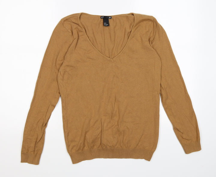 H&M Womens Brown  Knit Pullover Jumper Size S