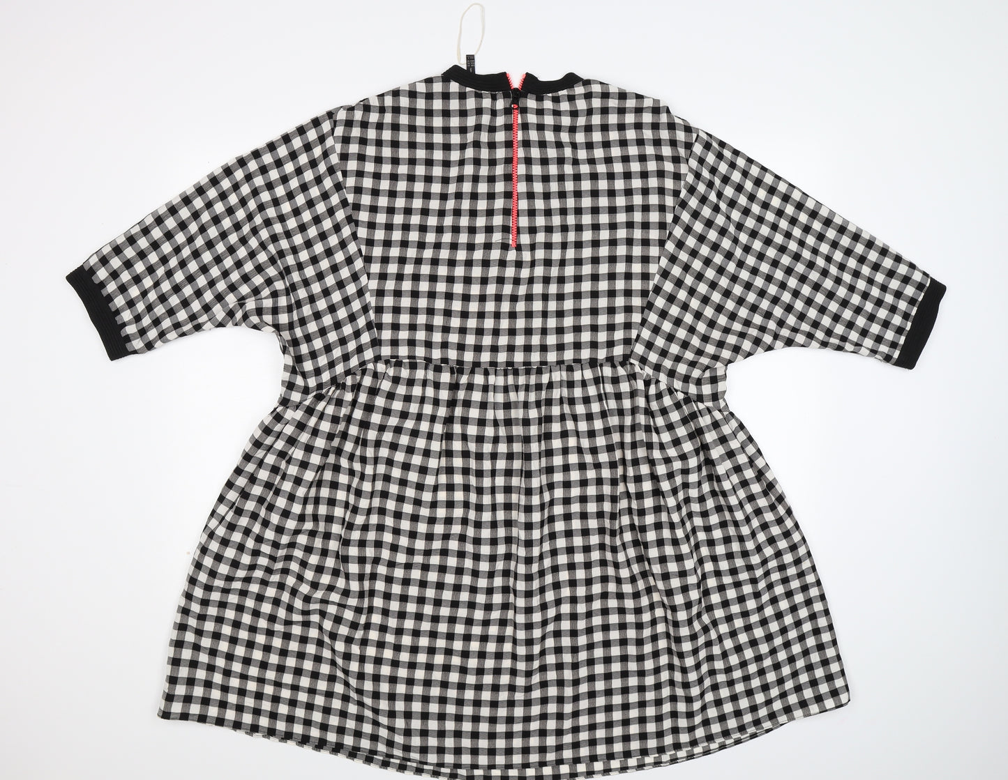 Zara Womens White Check  Shirt Dress  Size XL
