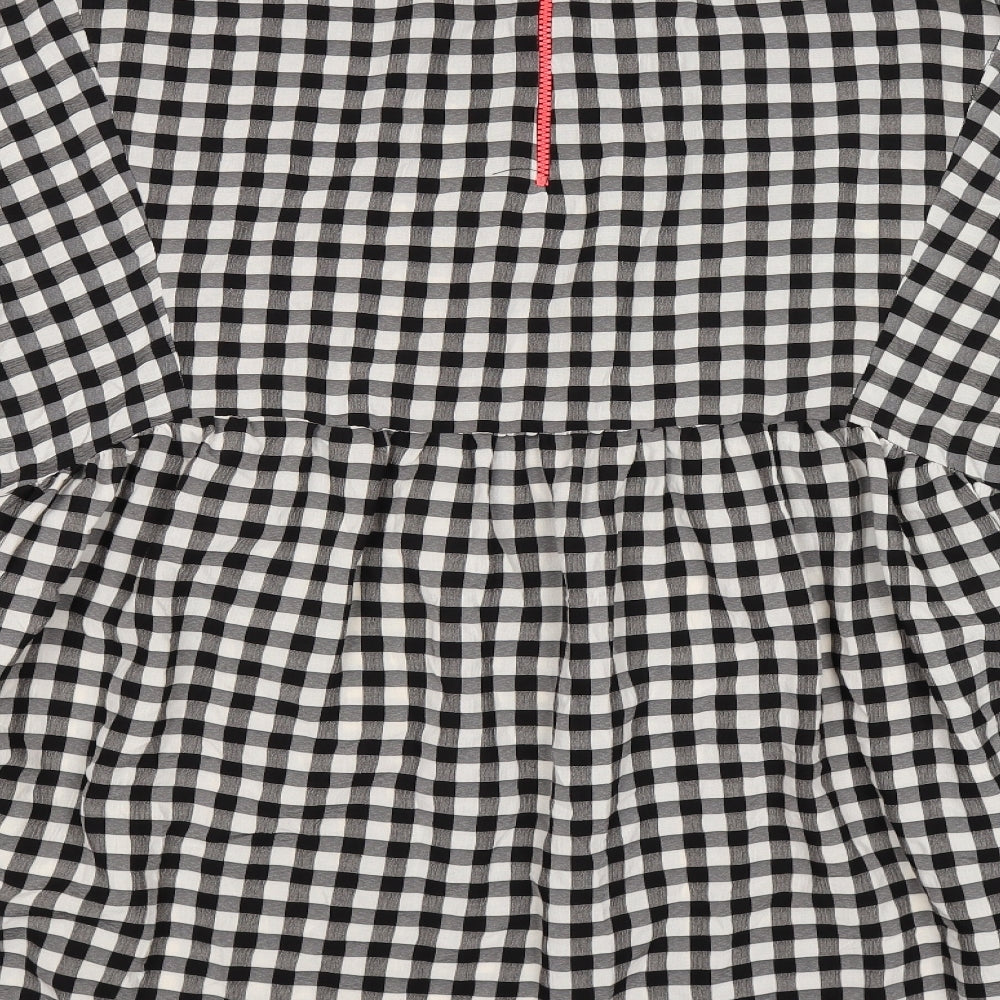 Zara Womens White Check  Shirt Dress  Size XL