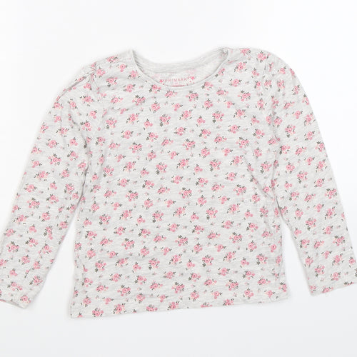 Primark Girls Grey Floral  Jersey Casual Size 4-5 Years