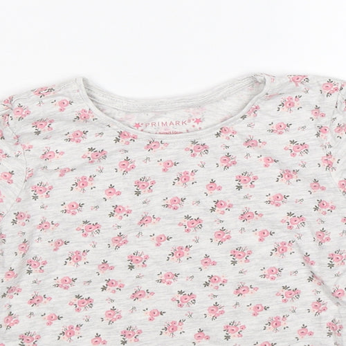 Primark Girls Grey Floral  Jersey Casual Size 4-5 Years