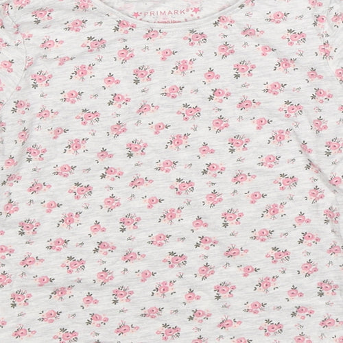 Primark Girls Grey Floral  Jersey Casual Size 4-5 Years