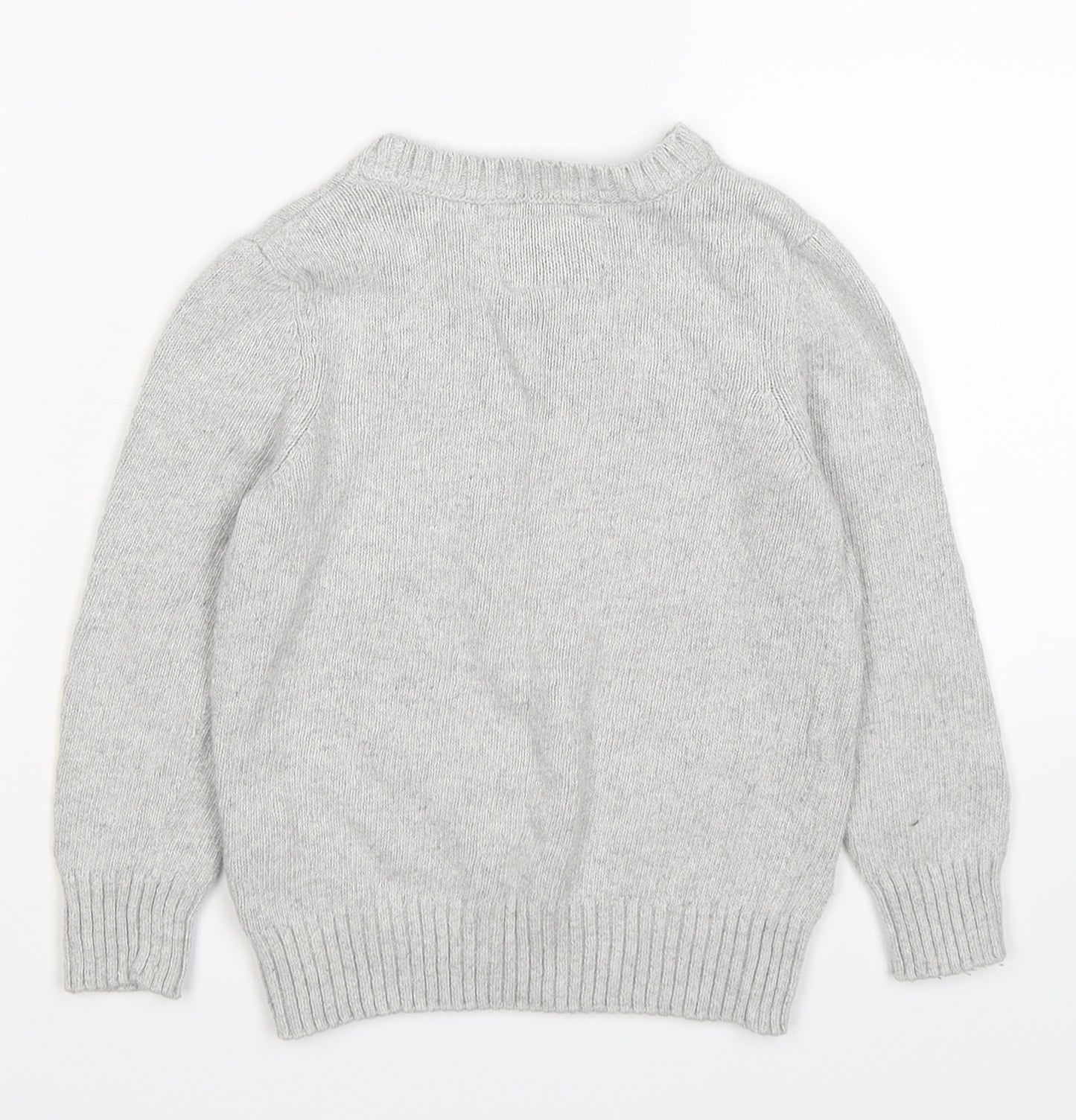Jasper Conran Girls Grey  Knit Pullover Jumper Size 5-6 Years  - bows