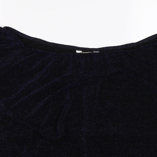 Anthology Womens Blue   Basic T-Shirt Size 16  - glitter layered