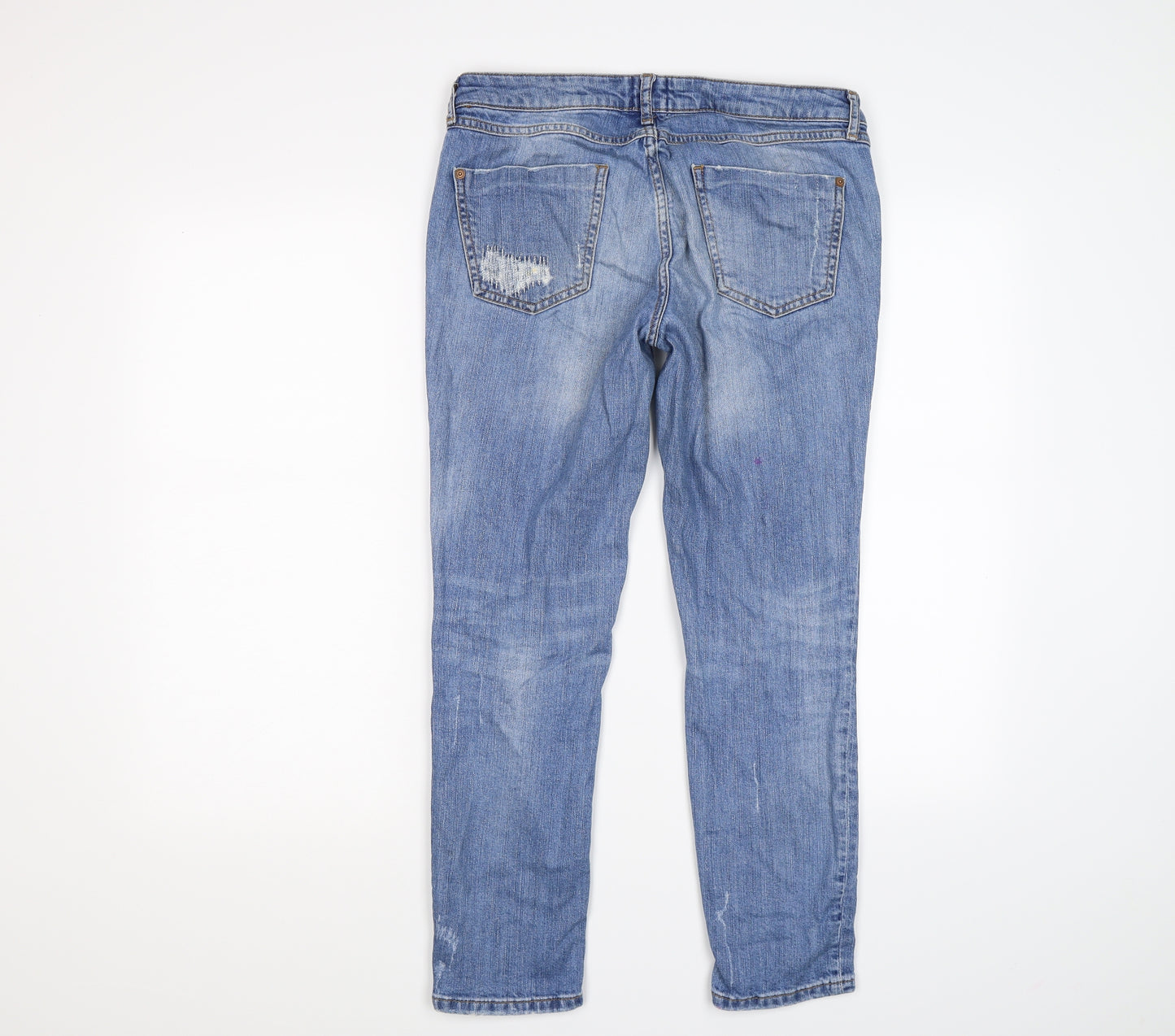 River Island Womens Blue  Denim Boyfriend Jeans Size 10 L25 in