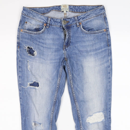 River Island Womens Blue  Denim Boyfriend Jeans Size 10 L25 in