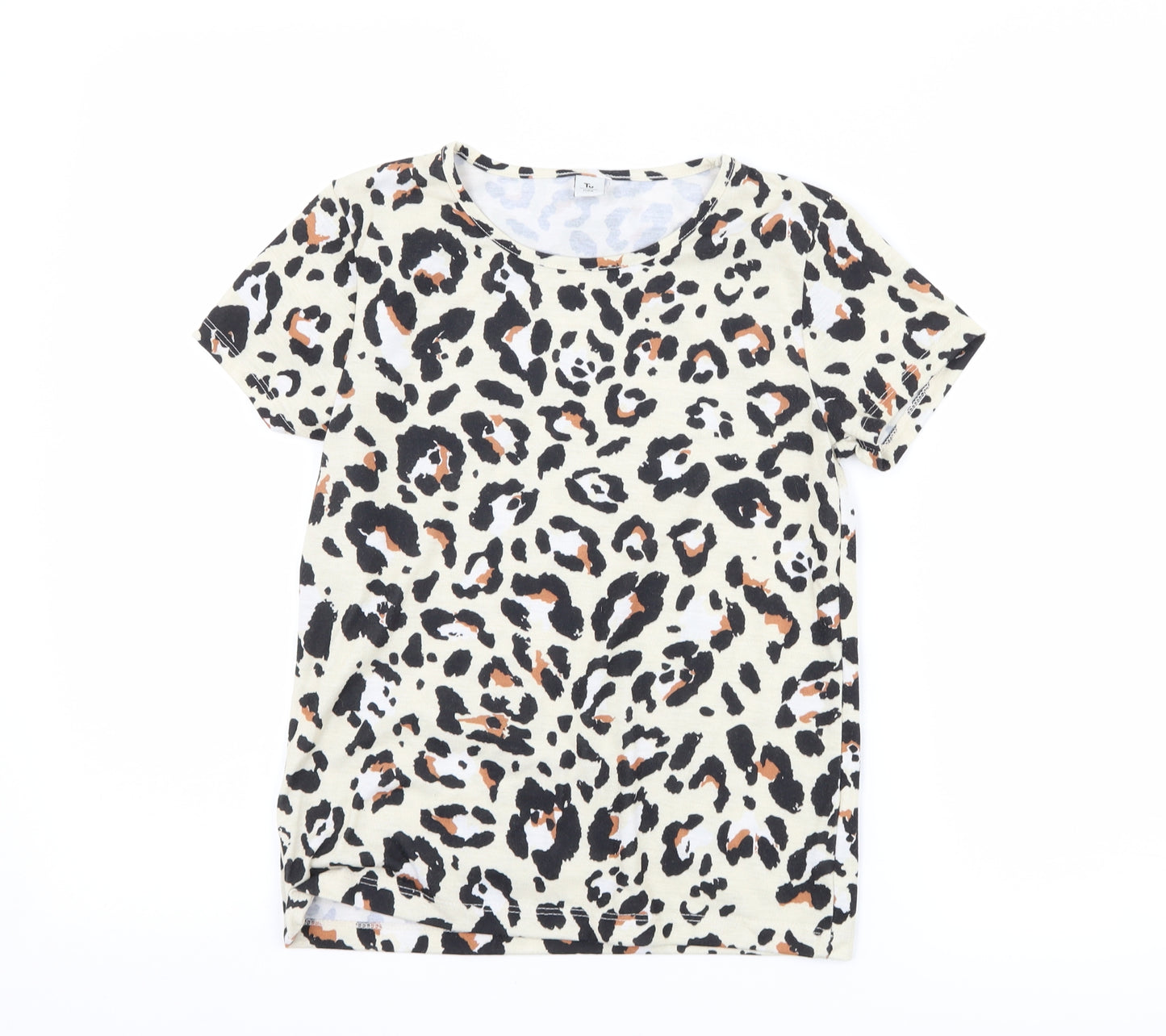 TU Girls Beige Animal Print  Basic T-Shirt Size 12 Years
