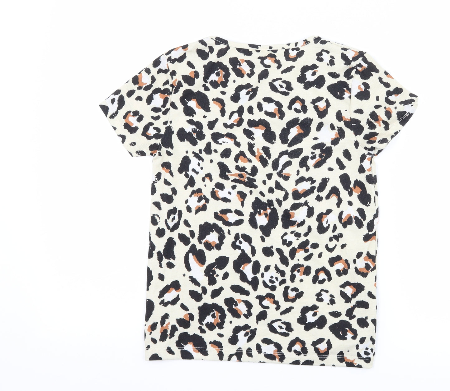 TU Girls Beige Animal Print  Basic T-Shirt Size 12 Years
