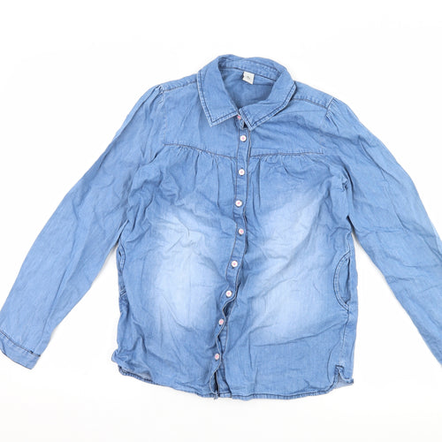 TU Girls Blue   Basic Button-Up Size 12 Years