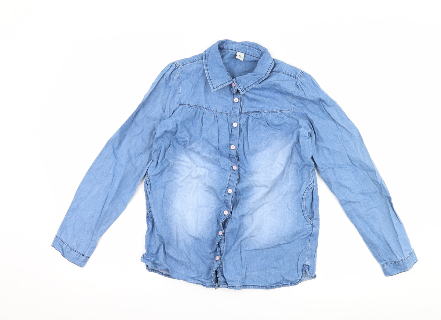 TU Girls Blue   Basic Button-Up Size 12 Years