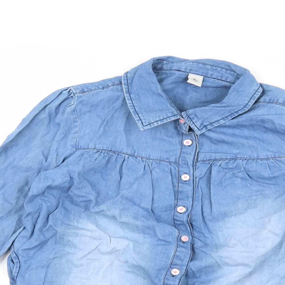 TU Girls Blue   Basic Button-Up Size 12 Years