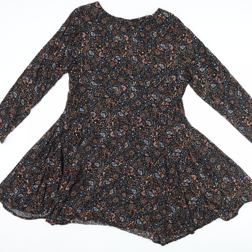 New Look Womens Black Floral  A-Line  Size 16