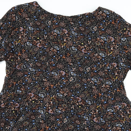 New Look Womens Black Floral  A-Line  Size 16