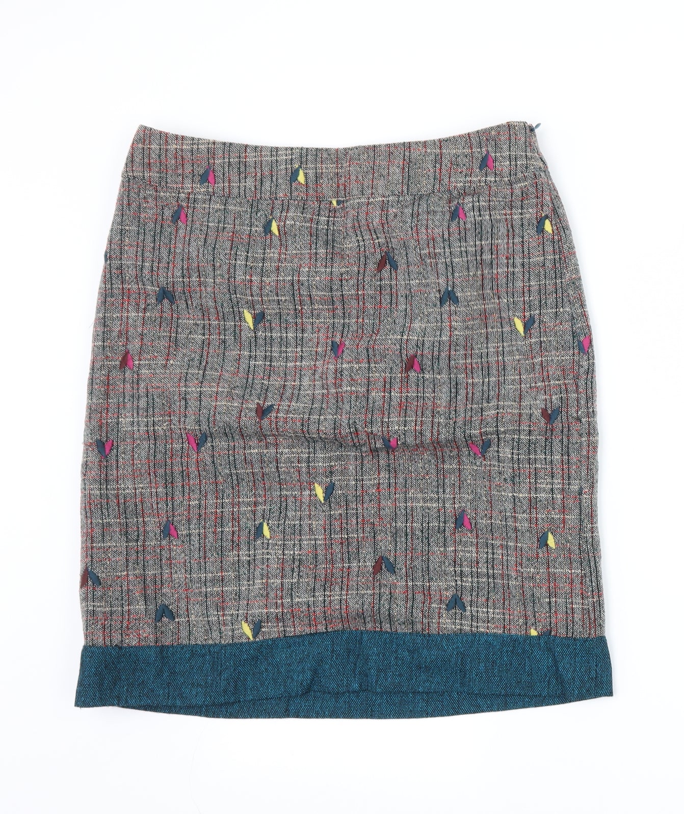 White Stuff Womens Grey Check  Straight & Pencil Skirt Size 10