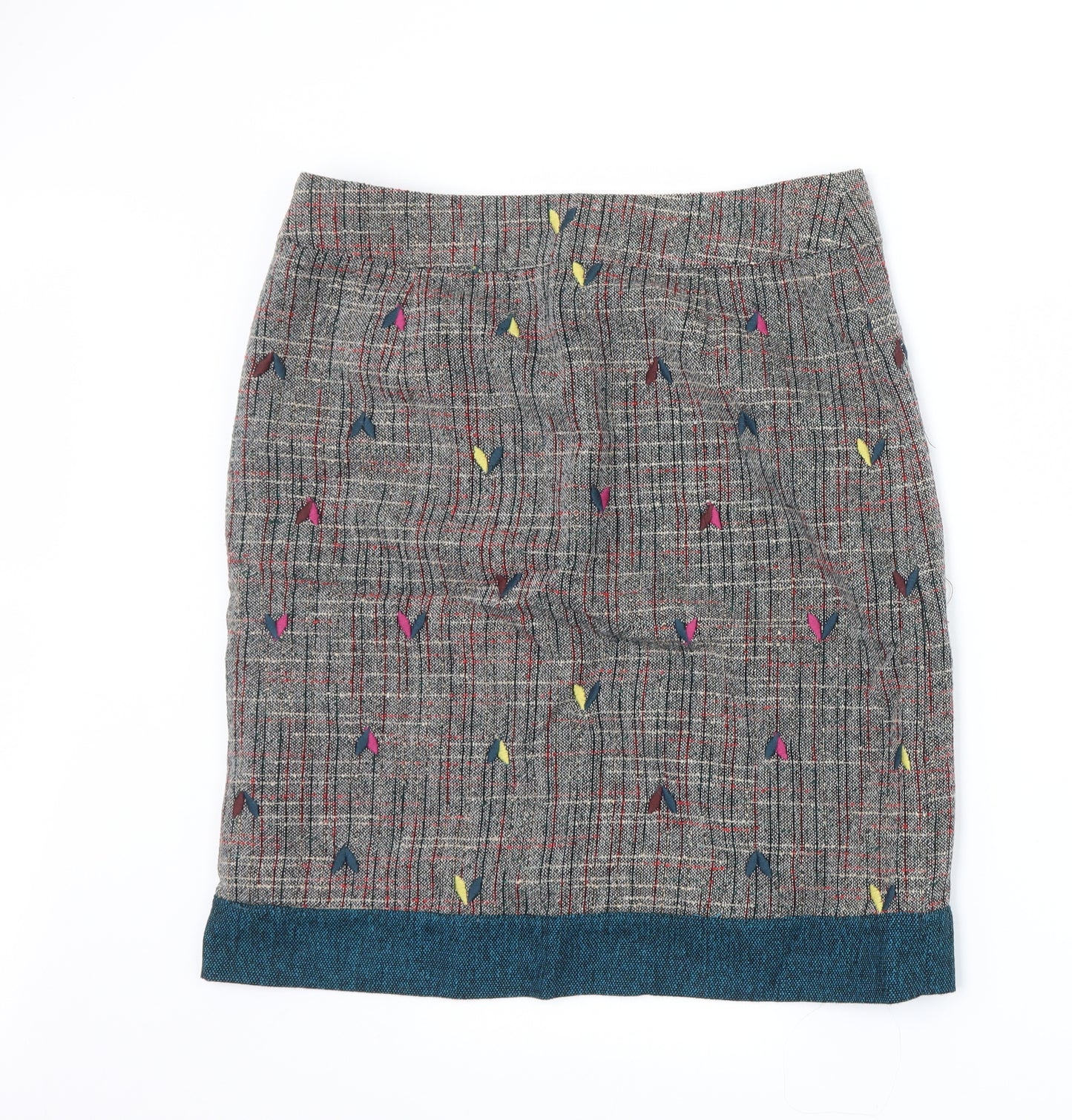 White Stuff Womens Grey Check  Straight & Pencil Skirt Size 10
