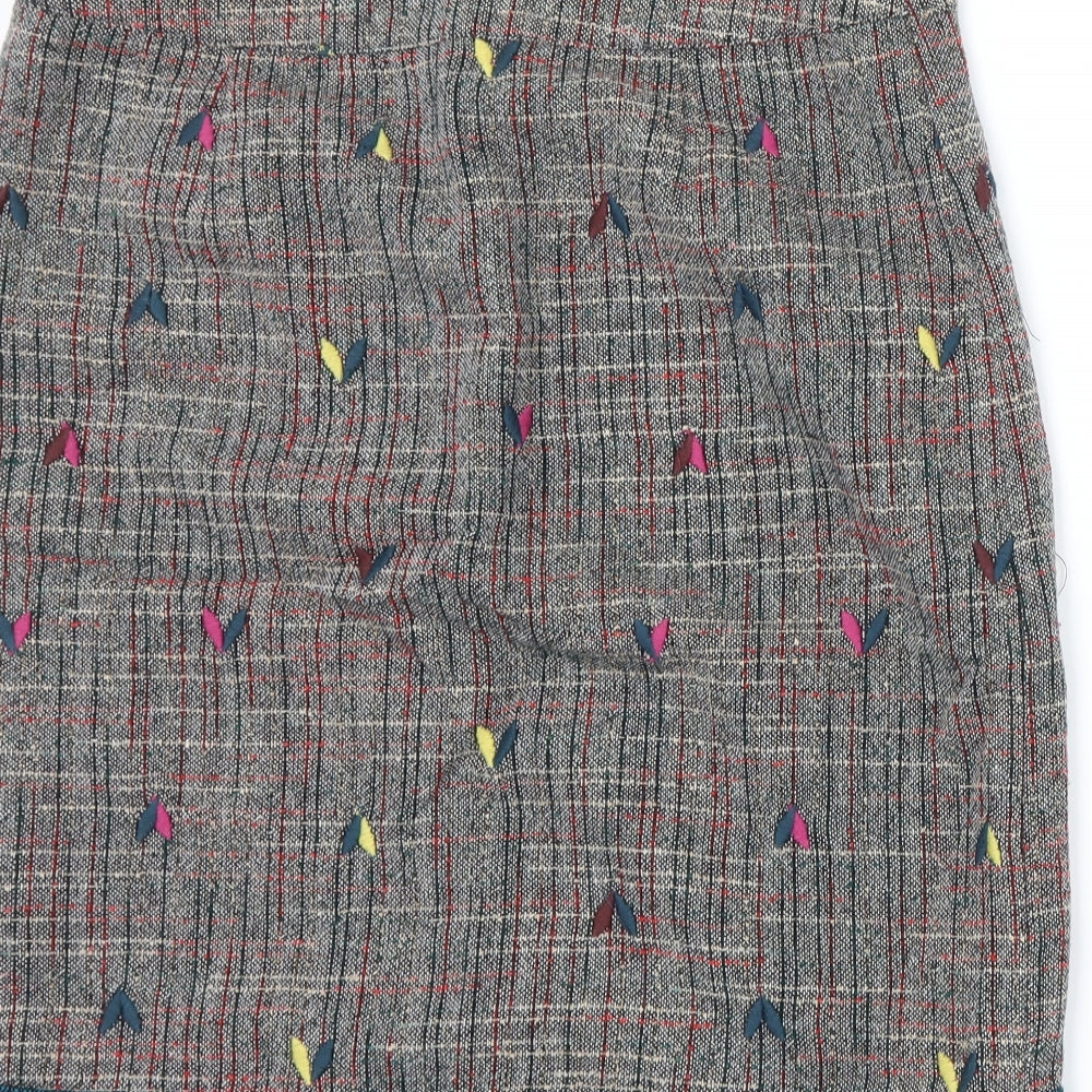 White Stuff Womens Grey Check  Straight & Pencil Skirt Size 10