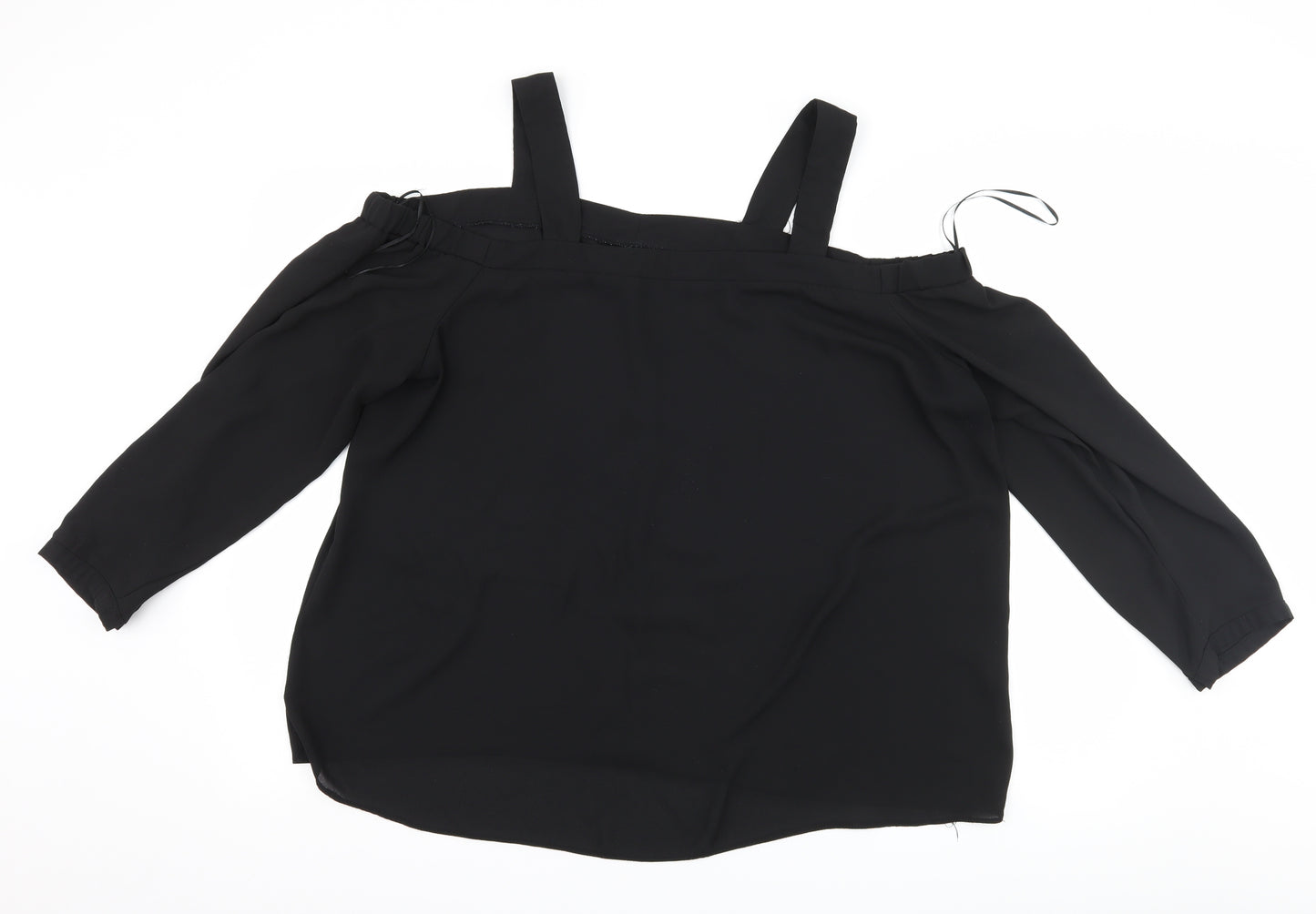 New Look Womens Black   Basic T-Shirt Size 22  - Cut Out Shoulder