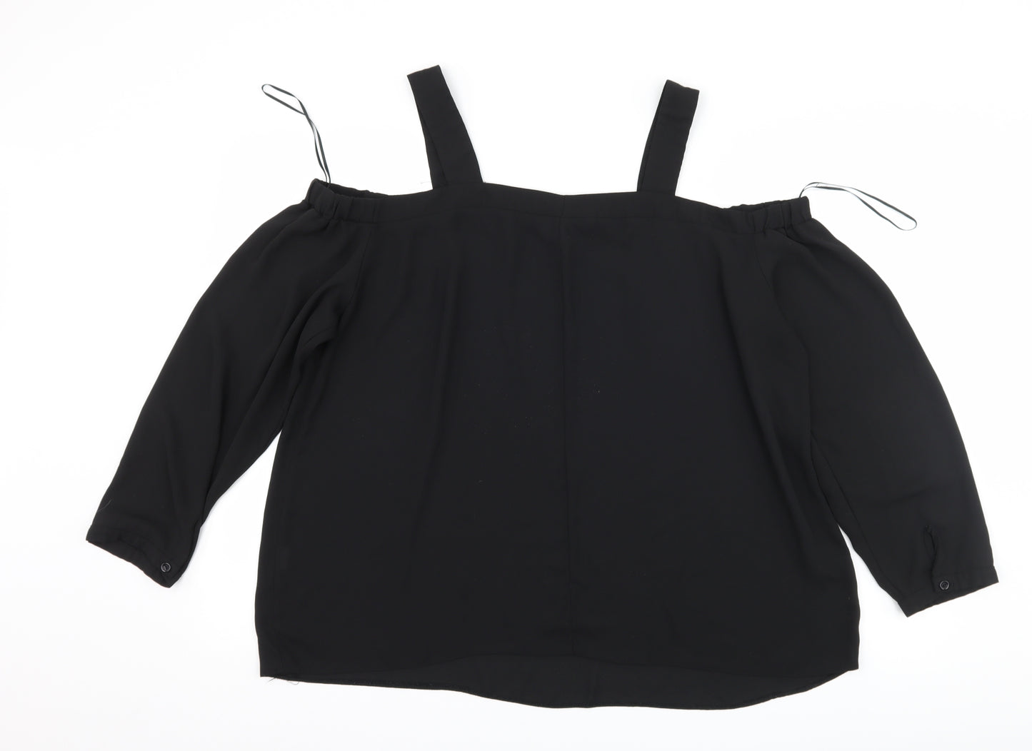 New Look Womens Black   Basic T-Shirt Size 22  - Cut Out Shoulder