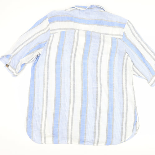 Nutmeg Womens Blue Striped  Basic Blouse Size 20