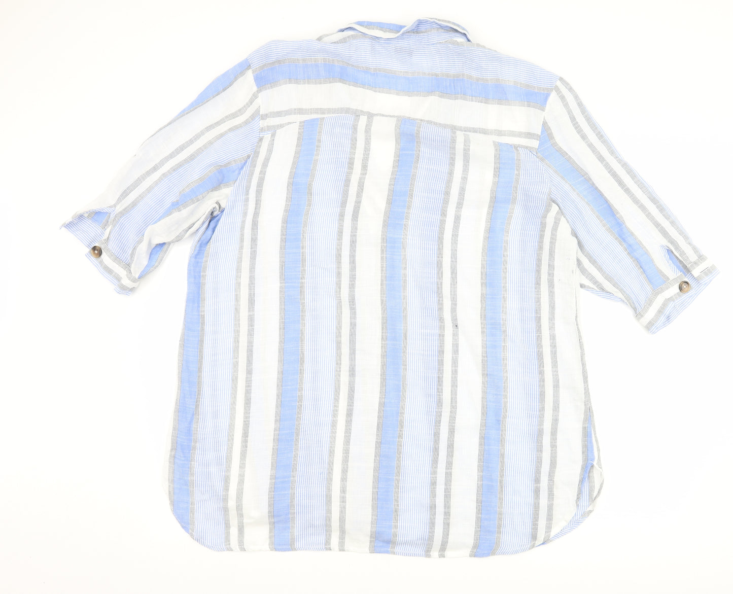 Nutmeg Womens Blue Striped  Basic Blouse Size 20