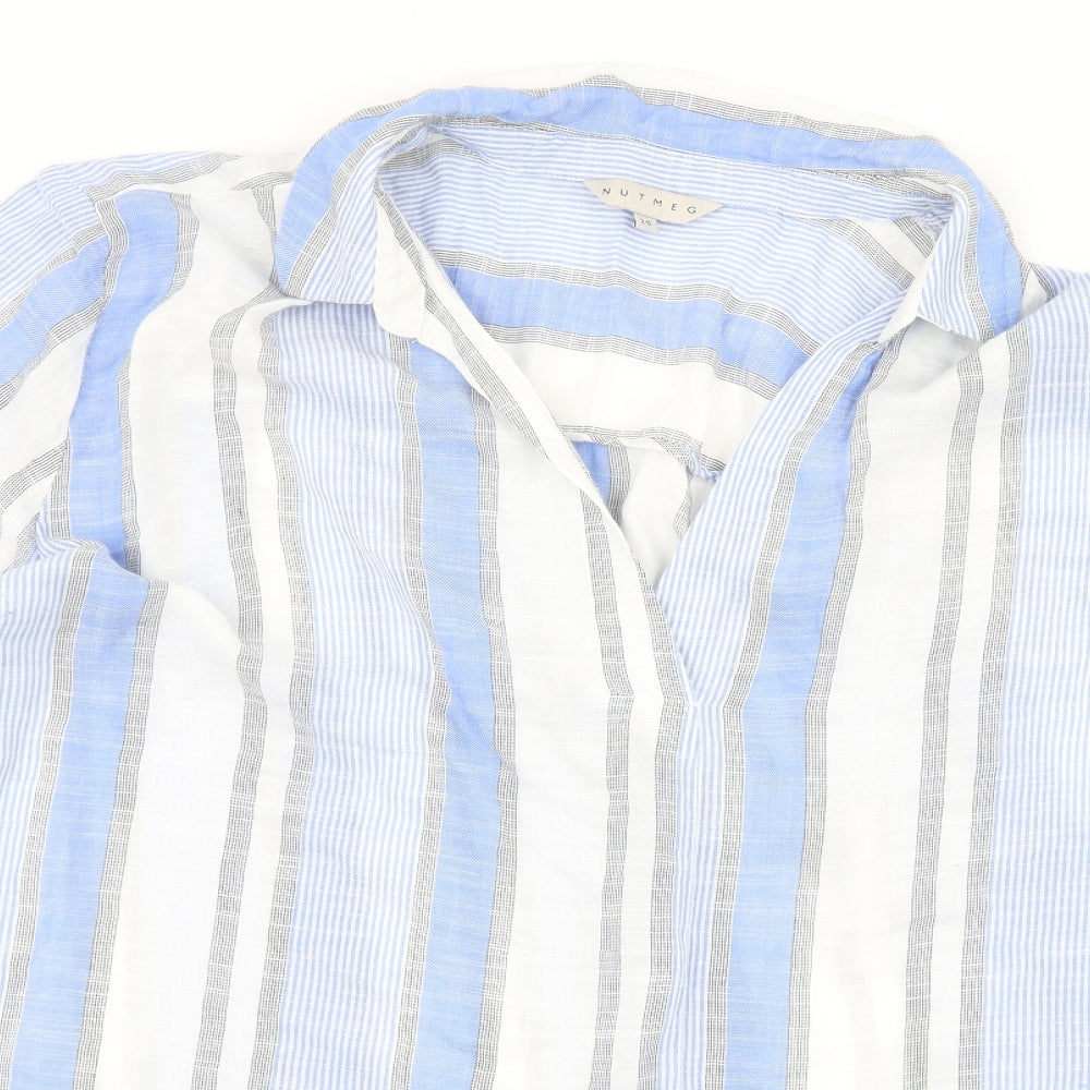 Nutmeg Womens Blue Striped  Basic Blouse Size 20