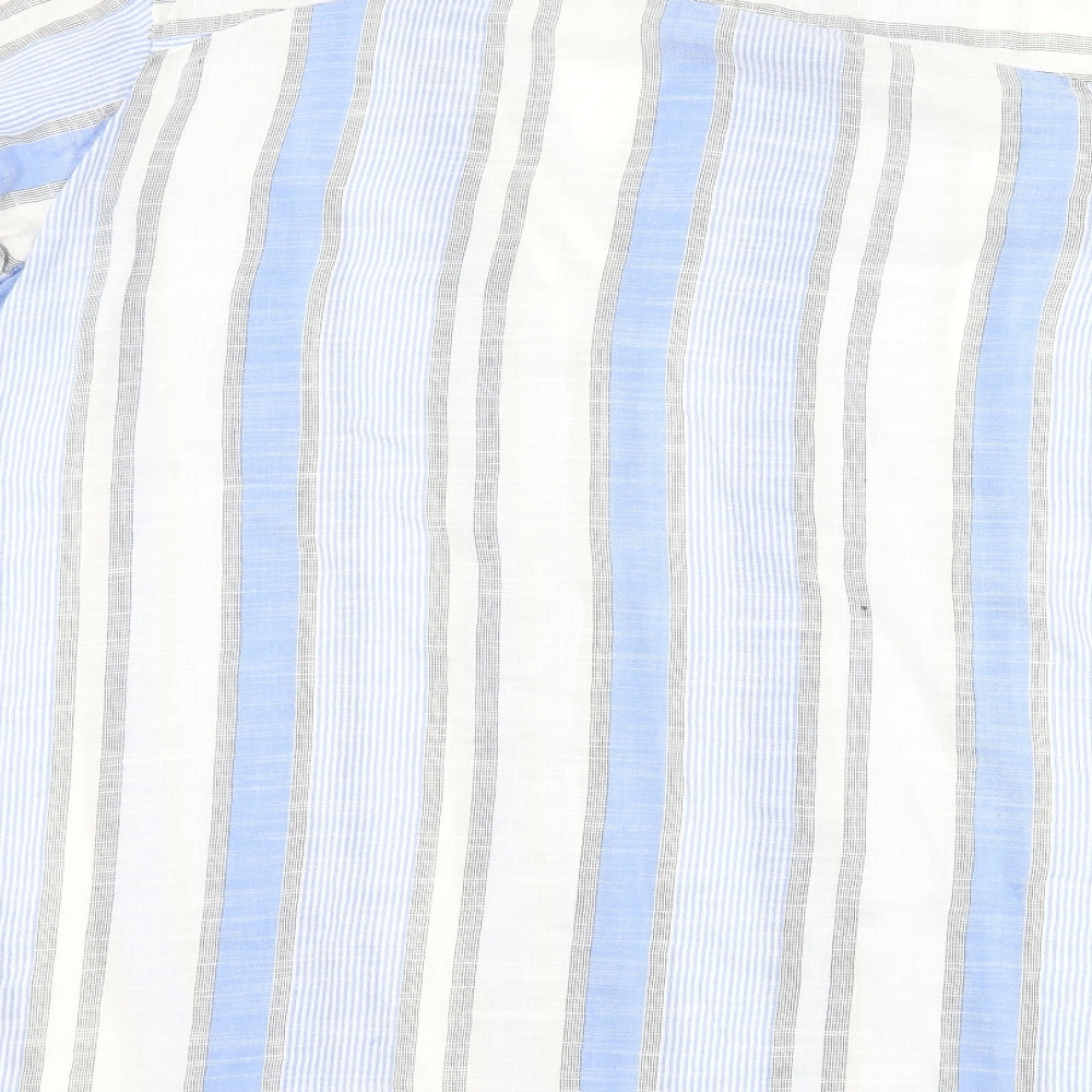 Nutmeg Womens Blue Striped  Basic Blouse Size 20