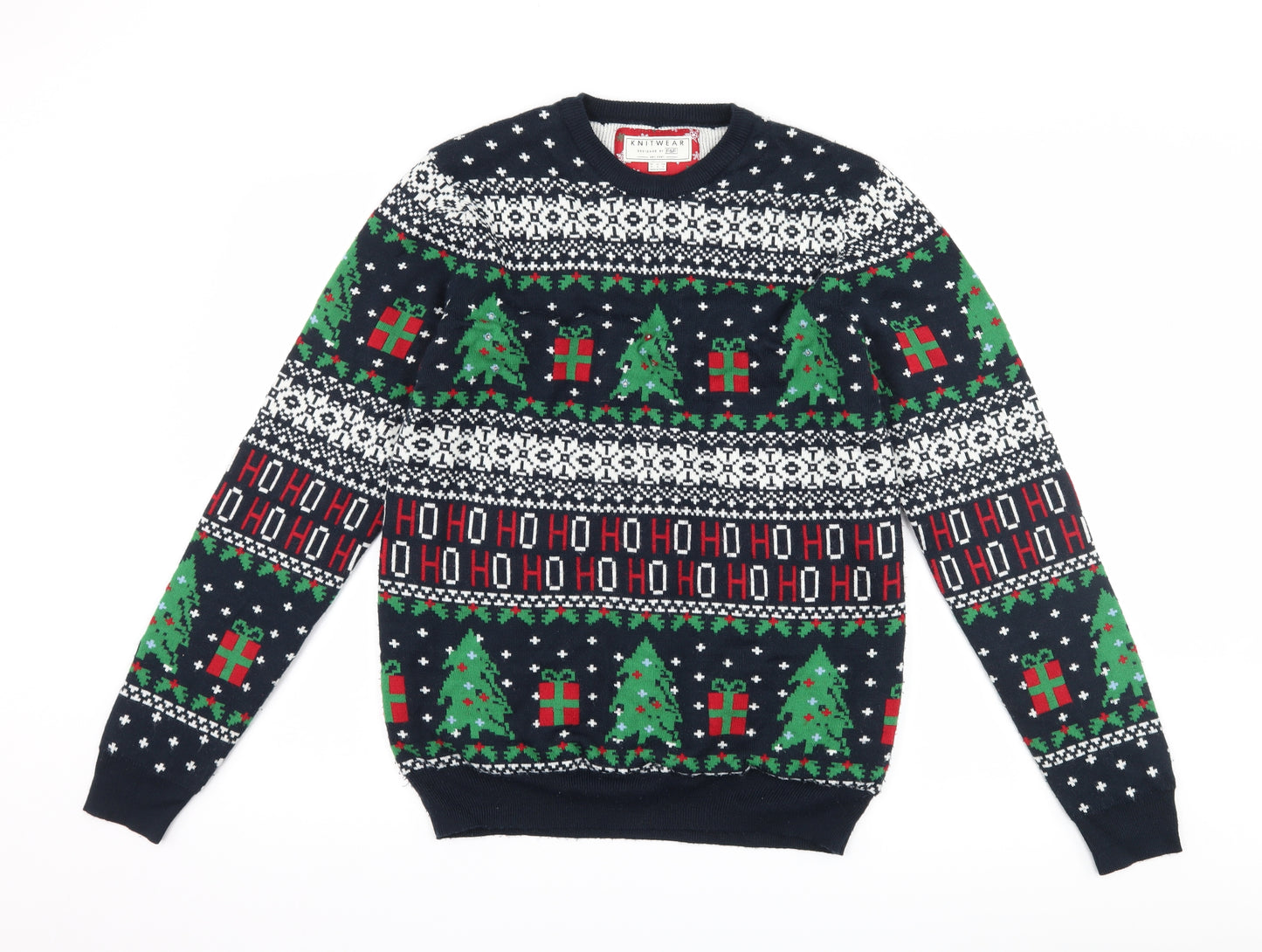F&F Mens Blue   Pullover Jumper Size M  - christmas