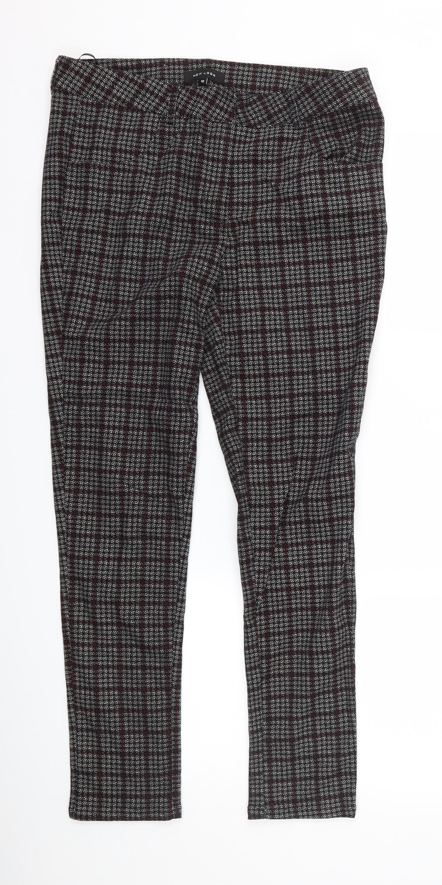New Look Womens Black Check  Trousers  Size 12 L28 in