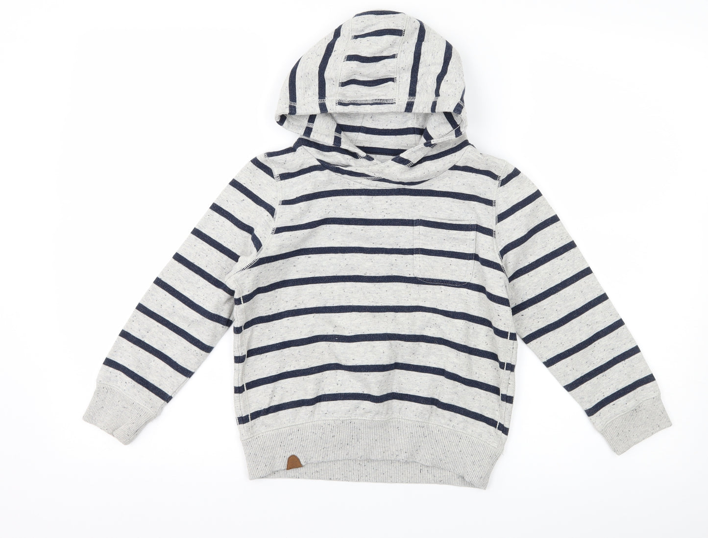 NEXT Boys Blue Striped  Pullover Hoodie Size 6 Years