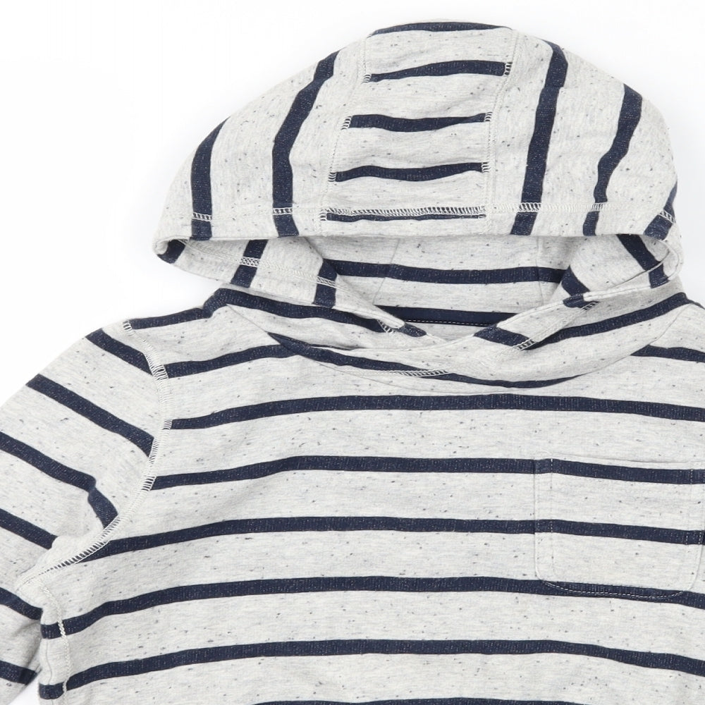 NEXT Boys Blue Striped  Pullover Hoodie Size 6 Years