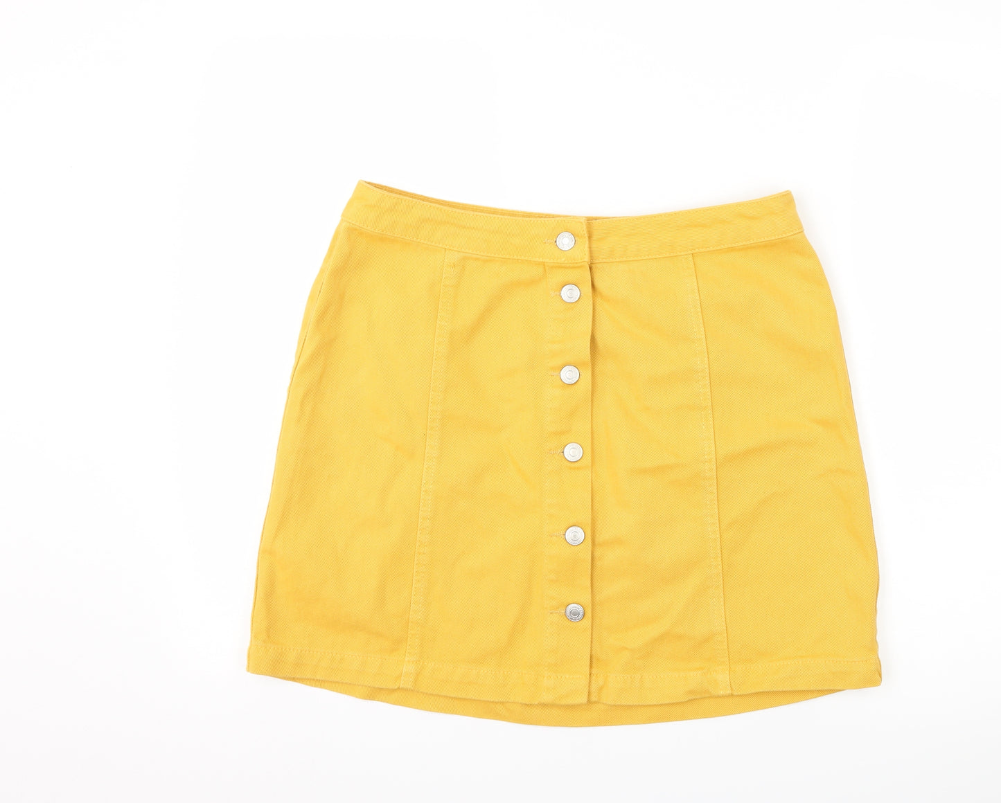 New Look Womens Yellow  Denim A-Line Skirt Size 14
