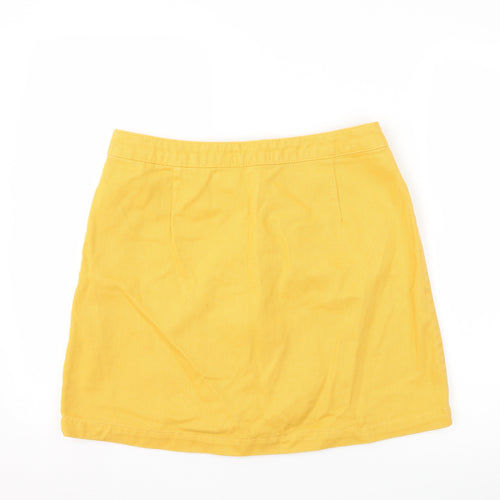 New Look Womens Yellow  Denim A-Line Skirt Size 14